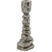 House Doctor Raku kandelaar antiek zilver 20 cm