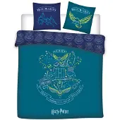 Aymax Harry Potter Dekbedovertrek groen/ turquoise – Polyester - 240 x 200 cm