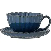 Bloomingville Latina kop 22 cl met schotel Blue