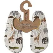 SLIPSTOP Kongo kinder schoenen met wilde dieren wit maat 27/29