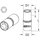 Ks Tools 3/8" CHROMEplus Torx-schroefbit, type E5