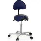 Hjh OFFICE TOP WORK 20 - Werkstoel / werkkruk/ verhoogde bureaustoel Blauw