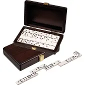 Philos Domino dubbel 6 walnoten box 20x12,5cm