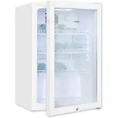 Exquisit koelkast met glazen deur GKS120-GT-160C Wit 118 l, convectie, 3 legplateaus, deurslot, vrijstaand