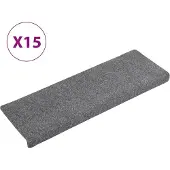 vidaXL Trapmatten zelfklevend 15 stuks 65x21x4 cm lichtgrijs