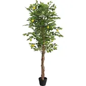 vidaXL Kunstcitroenboom met 3 stammen 180 cm polypropeen groen