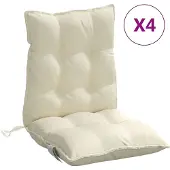 vidaXL Stoelkussens 4 st lage rug oxford stof crèmekleurig