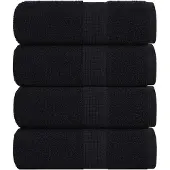 vidaXL Washandjes FROGN 4 st 30x30 cm 360 g/m² zwart