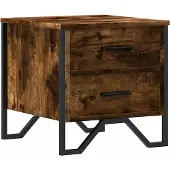 vidaXL Nachtkastje 40x41x40 cm bewerkt hout gerookt eikenkleurig