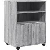 vidaXL Rolkast 60x48x81 cm bewerkt hout grijs sonoma eikenkleurig