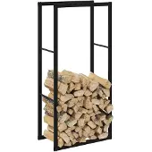 vidaXL Haardhoutrek 55x30x116 cm staal zwart