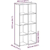 vidaXL Kamerverdeler Boekenkast Wit 69,5x29x137,5 cm Bewerkt Hout