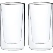Blomus Nero geïsoleerd lattemacchiatoglas, 2 stuks Transparant