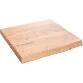 vidaXL Wastafelblad 40x40x(2-4) cm behandeld massief hout lichtbruin