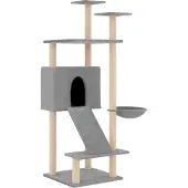vidaXL Kattenmeubel met sisal krabpalen 153 cm lichtgrijs