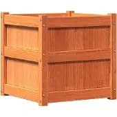 vidaXL Plantenbak 50x50x50 cm massief grenenhout wasbruin