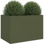 vidaXL Plantenbak 62x40x39 cm staal olijfgroen