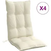 vidaXL Stoelkussens 4 st hoge rug oxford stof crèmekleurig