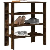 vidaXL Schoenenrek 61x32x70 cm bewerkt hout gerookt eikenkleurig