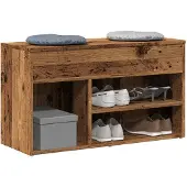 vidaXL Schoenenbank 80x30x45 cm bewerkt hout oud houtkleurig