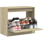 vidaXL Schoenenkast 80x42x69 cm bewerkt hout sonoma eikenkleurig