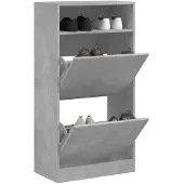 vidaXL Schoenenkast 60x34x116 cm bewerkt hout betongrijs