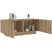 vidaXL Nachtkastje 100x35x40 cm bewerkt hout artisanaal eikenkleur