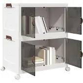 vidaXL Opbergbox met wielen, stapelbaar, 2-laags, 75 liter, 64x40x76 cm