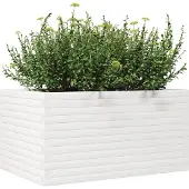 vidaXL Plantenbak 90x60x45,5 cm massief grenenhout wit