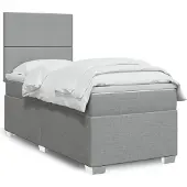 vidaXL Boxspringbed met matras, lichtgrijs, 180x200 cm, gestoffeerd