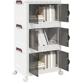 vidaXL Opbergbox met wielen, stapelbaar, 3-laags, 28 liter