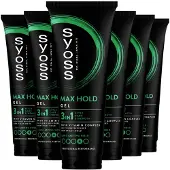 Syoss Max Hold - Haargel - Styling, Verzorging en Herstel - Intensieve Hold (48u) - Kortere Haartypes - Voordeelverpakking - 6x250 ml