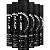 Syoss Texture - Haarspray - Styling, Verzorging, Herstel - Dikker Haargevoel - Directe Textuur - Voordeelverpakking - 6x300 ml