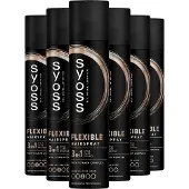 Syoss Flexible - Haarspray - Haarstyling - Hittebsecherming - Soepelere Styling - Lichtgewicht Finish - Voordeelverpakking - 6x300 ml