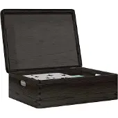 vidaXL Houten kist met deksel&handvatten 40x30x13cm grenenhout zwart