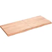 vidaXL Wastafelblad 120x50x(2-4) cm behandeld massief hout lichtbruin
