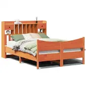 vidaXL Bedframe zonder matras massief grenenhout wasbruin 150x200 cm