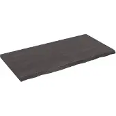 vidaXL Wastafelblad 120x60x(2-4) cm behandeld massief hout donkerbruin