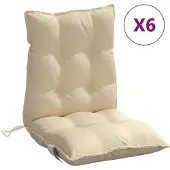 vidaXL Stoelkussens 6 st lage rug oxford stof beige