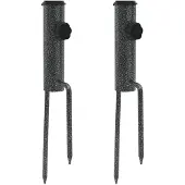 vidaXL Parasolstandaard met grondpennen, 2 stuks, 9x35 cm, verzinkt staal