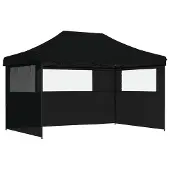 vidaXL - Partytent - inklapbaar - pop-up - met - 3 - zijwanden - zwart
