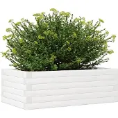 vidaXL Plantenbak 70x40x23 cm massief grenenhout wit