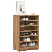 vidaXL Schoenenkast 60x35x92 cm bewerkt hout artisanaal eikenkleur