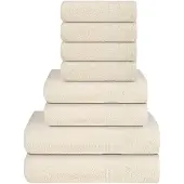 vidaXL 8-delige Handdoekenset FROGN 360 g/m² crème
