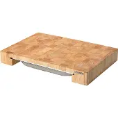 Continenta Snijplank rubberhout met 1 bak 32x48 cm