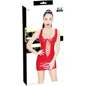 Black Level - lak mini-jurk met vetersluiting - rood - 2XL