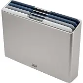 Joseph Joseph Folio Snijplankenset 4-delig – Large – Lichtblauw – Kleurgecodeerd – Met Opbergstand – RVS Handgrepen