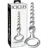 Icicles No. 67 - glazen dildo met bolletjes - transparant
