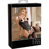 Abierta Fina - open body - kanten bandjes - zwart - 85C/L