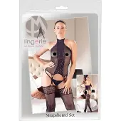 Mandy Mystery - halsnoer net set - zwart (S-L)